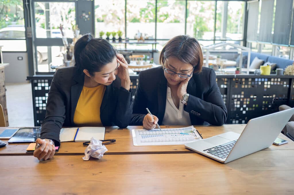 two women talking